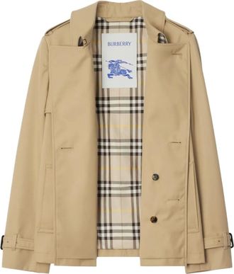 Burberry belted double-breasted jacket - women - Polyester/Cotton - 2 - Brown