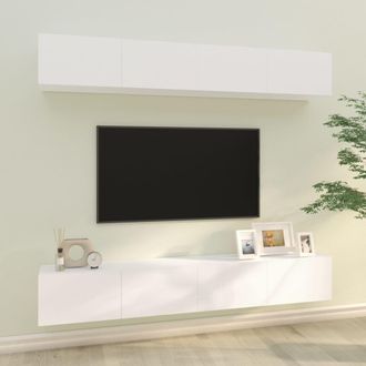 vidaXL Vidaxl - Muebles De Tv 4 Piezas Blanco 100x30x30 Cm