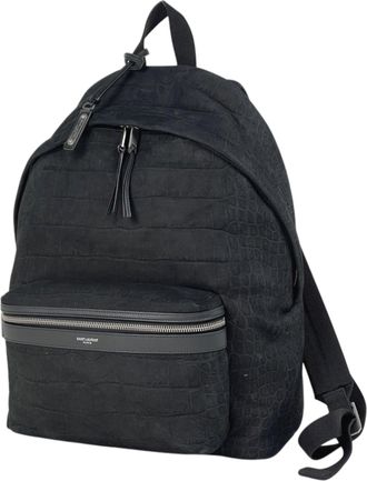 Saint Laurent Black Leather Nylon Backpack (Pre-Owned)