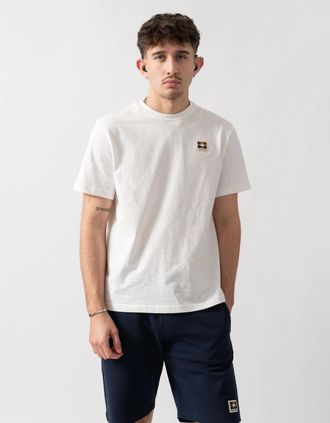 Aquascutum Mens Aquascutum Mens Badge T-Shirt - Old White 02 - Size: 42
