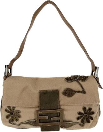 Fendi Pre-owned Vintage Shoulder Bag - Dames - Vintage Schoudertas - Bruin - ONE Size - Wol - Vintage