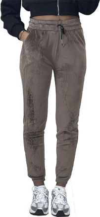 Generic Womens Soft Touch Velour Lounge-WEAR Velvet Workout Bottoms - Black, Charcoal Grey, Mocha, Khaki, Wine, Navy - Size S/M - L/XL (as8, Alpha, l, x_l, Re