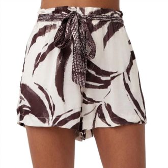 Bella Dahl Womens Ruffle Waist Short In Moroccan Palm Print