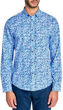 Brooklyn Brigade Mini Floral Long Sleeve Shirt in Light Blue at Nordstrom Rack, Size Xx-Large