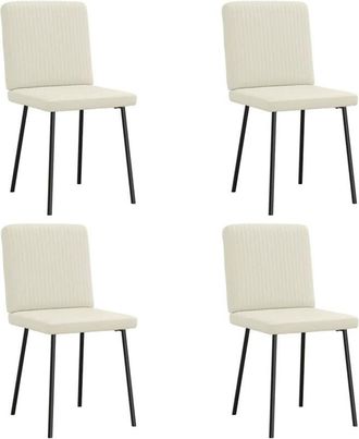 vidaXL Sillas De Comedor 4 Unidades Terciopelo Crema Vidaxl