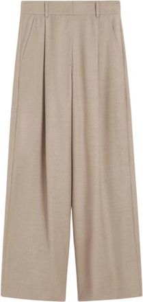 Max Mara Globale Wide Broeken - Dames - Wijde Broeken - Beige - 3XS - Broeken
