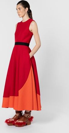 Roksanda Ilincic Mire Colour Block Hopsack Dress in Bennett Red /Venetian Red at Nordstrom, Size 12