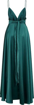 Blanca Vita Womens Long Dress Malachite Satin Green Polyester
