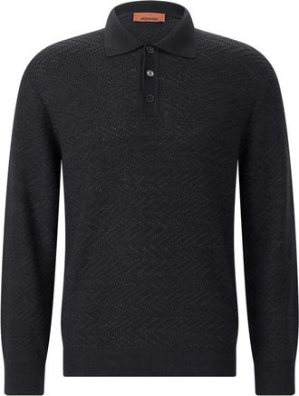 Missoni Ronde hals gebreid - Heren - Ronde hals truien - Zwart - 2XL - Wol - Truien & Vesten