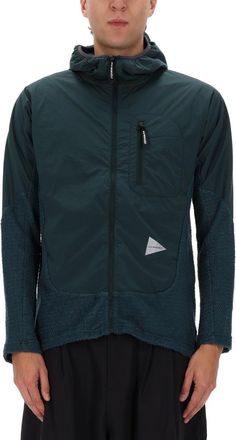 And Wander Green Alpha Direct Polyester Hooded Jacket
