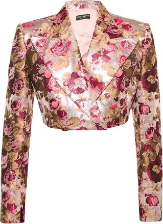 Dolce & Gabbana Blazer met bloemenprint en jacquard - Roze