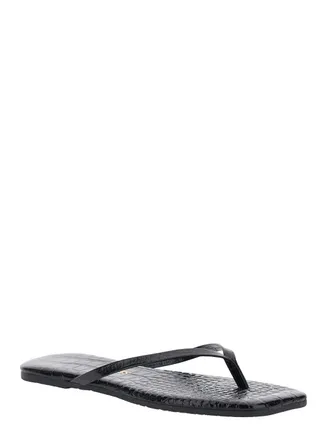 Tkees Womens Sandals Square Toe Lily Leather Black