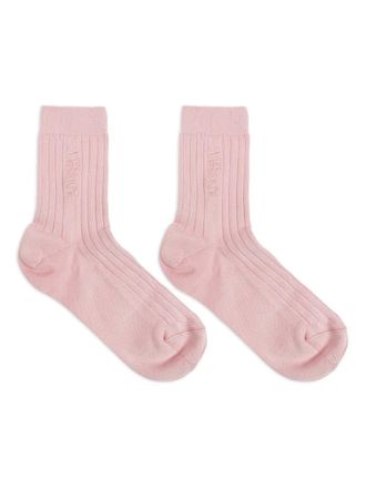 Versace ribbed logo-embroidered socks - Rosa