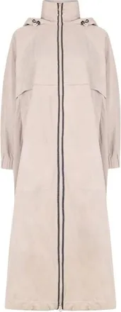 Brunello Cucinelli Light Beige Leather Hooded Jacket, Brand Size 38 (US Size 4)