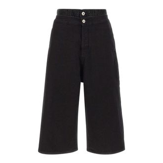 The Attico Wijde jeans - Dames - Denim shorts - Zwart - W25 - Katoen - Korte Broeken