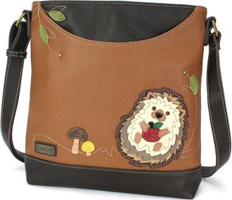 Chala Sweet Messenger Mid Size Shoulder Purse with Adjustable Strap, Hedgehog a - Brown, One Size