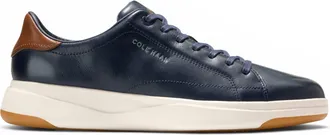 Cole Haan Mens GrandPro Luxe Mile Trainer Blue Leather Sneakers - C42754