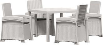 vidaXL Conjunto De Comedor De Jard&iacute;n 5 Uds. Blanco Y Antracita Pp Vidaxl
