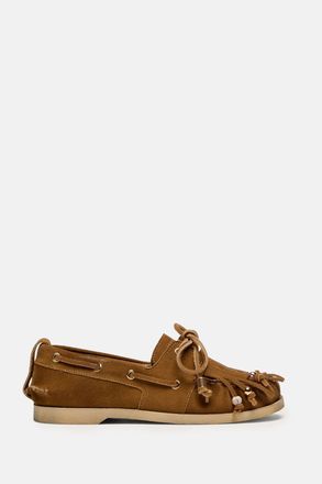 Golden Goose Mocassini Da Barca Con Frange