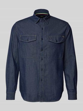 Replay Freizeithemd mit Kentkragen in Marine, Gr&ouml;&szlig;e XL