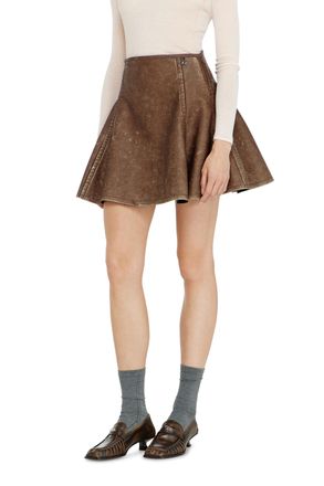 Diesel Flared miniskirt in bonded material - Skirts - Woman