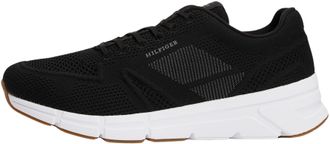 Tommy Hilfiger Mens Modern Comfort Knit Runner Trainers with Logo, Black (Black), 9