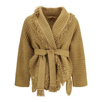 Alanui Island Memories Vest - Dames - Truien - Geel - Maat: Xs/S Katoen