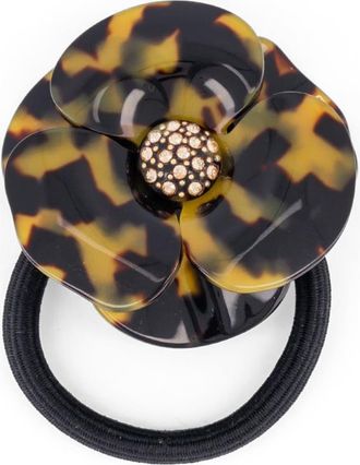 Alexandre de Paris Camelia Acetate Hair Tie in Tortoiseshell at Nordstrom