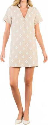 THML Clothing Short Sleeve Detailed Dress In Beige