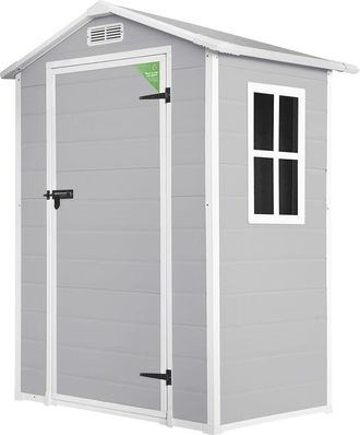 Wasabi Wasabi - Caseta De Resina Jard&iacute;n Aqua 1.4 - Espesor De 12 Mm Robusto - Suelo Incluido - Ventana - 134x103x202cm 1,37m2