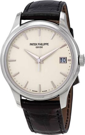 Patek Philippe Calatrava Mechanical Ivory Dial 18kt White Gold Mens Watch 5227G-001