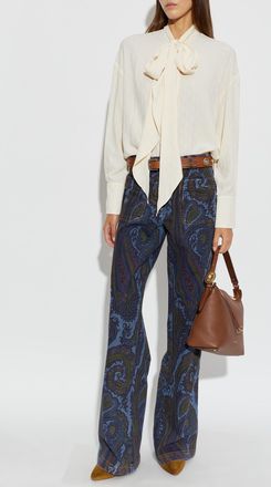 Etro Shirt With Scarf, Womens, Cream