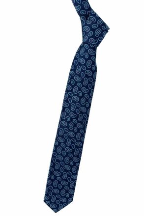 Robert Talbott Mens Best Of Class Woven Silk Tie In Navy, Aqua And Pink Paisley