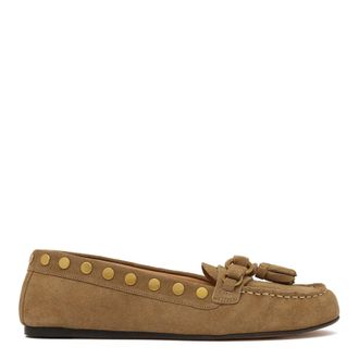 Isabel Marant Schoenen, Dames, Beige, 36 EU, Leer, Faxel Studded Loafers