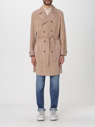 Brunello Cucinelli Tobacco Suede Double-Breasted Trench Coat, Size X-Small