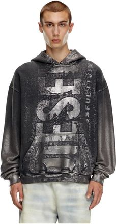 Diesel Stijlvolle Denim Jeans - Heren - Hoodies - Grijs - S - Denim - Hoodies & sweatvesten