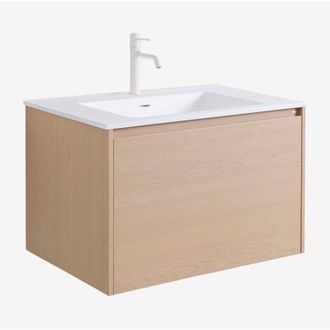 Sklum Sklum - Conjunto De Mueble De Ba&ntilde;o En Madera Con Lavabo Integrado Jacob