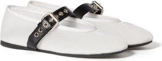 Miu Miu Mary Jane Ballet Flat in Bianco at Nordstrom, Size 10.5Us