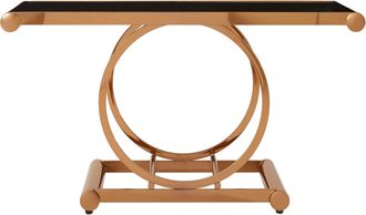 Premier Housewares Contemporary Design Rose Gold Console Table, Versatile Hallway Table, Easily Maintained Modern Console Table