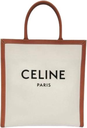 Celine Pre-owned Vertical Cabas Large - Dames - Vintage Shopper - Wit - ONE Size - Leer - Vintage