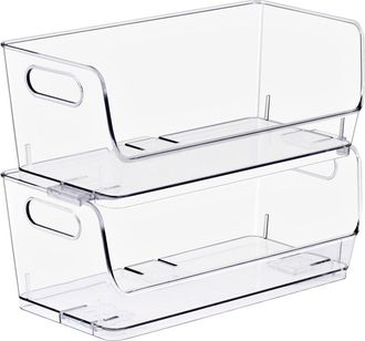 Sorbus Stackable Small Wide Storage Bins - 2-Pack