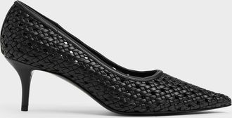 Charles & Keith Woven Pointed Stiletto Pumps