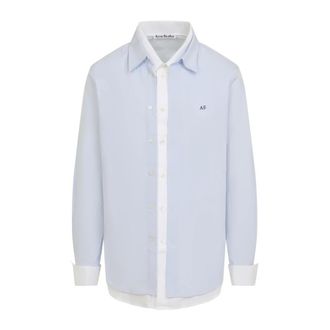 Acne Studios Katoenen Shirt - Heren - Casual Overhemden - Blauw - M - Katoen - Overhemden
