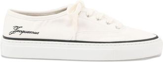 Jacquemus Beige White Lace-Up Cotton Sneakers