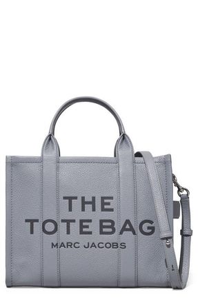 Marc Jacobs The Leather Medium Tote Bag in Wolf Grey at Nordstrom