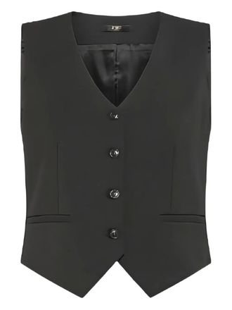 Seventy V-neck buttoned waistcoat - women - Virgin Wool/Polyester/Elastane - 42 - Black