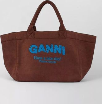 Ganni reversible xxl cotton beach bag