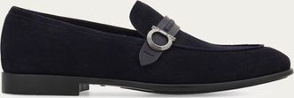Ferragamo Men Gancini ornament moccasin Blue Size 10.5