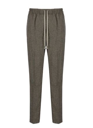 Rick Owens Straight Leg Wool Trousers With Elastic Waistband And Hidden Closure
