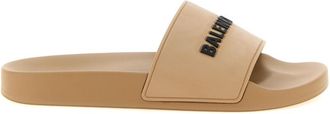 Balenciaga Beige Logo Slides